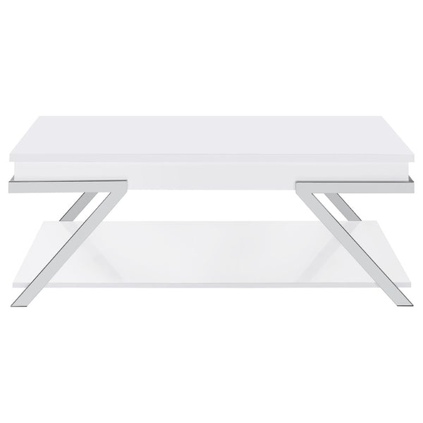 English Elm Nuberg Driftwood Gray Living Room Coffee and End Table Set with Storage Shelves B062S01592