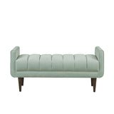 Madison Park Linea Glam/Luxury Upholstered Modern Accent Bench MP105-1192 Seafoam