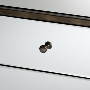 Baxton Studio Baxton Nouria Stylish Mirrored End Table with 3 Drawers - Modern Hollywood Glam Accent Piece RTB1368-1