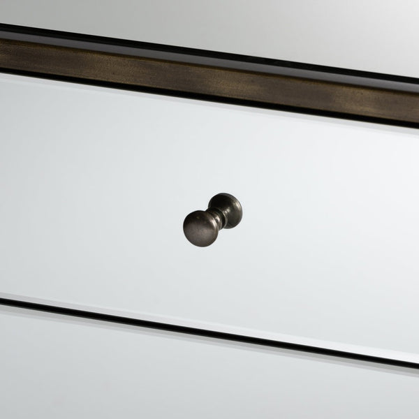 Baxton Studio Baxton Nouria Stylish Mirrored End Table with 3 Drawers - Modern Hollywood Glam Accent Piece RTB1368-1