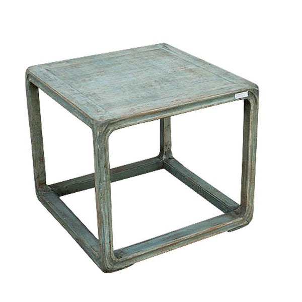 Lilys Peking Ming Square Side Table With Weathered Soft Aqua 9055-G