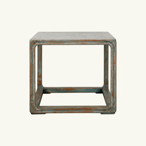 Lilys Peking Ming Square Side Table With Weathered Soft Aqua 9055-G