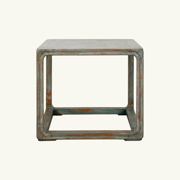Lilys Peking Ming Square Side Table With Weathered Soft Aqua 9055-G