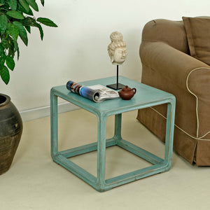 Lilys Peking Ming Square Side Table Vintage Blue 9055-TQ