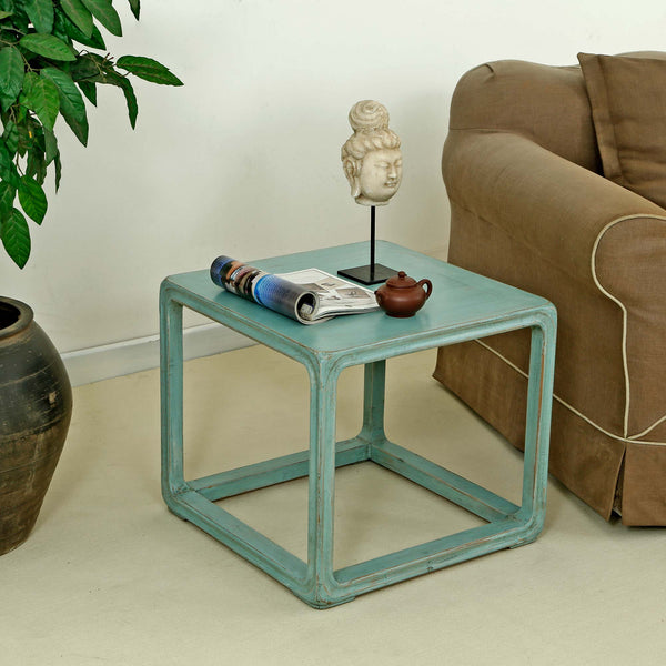 Lilys Peking Ming Square Side Table Vintage Blue 9055-TQ