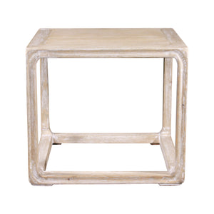 Lilys Peking Ming Square Side Table Weathered White Wash 9055-W