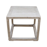 Lilys Peking Ming Square Side Table Weathered White Wash 9055-W