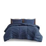 Intelligent Design Remy Modern/Contemporary Quilted Chevron Comforter Set ID10-2297 Navy