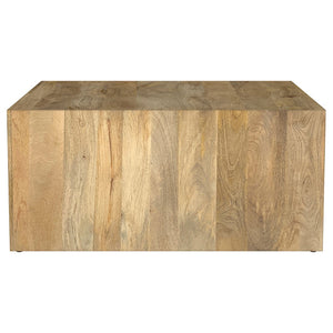 English Elm Mesa Solid Mango Wood Square Coffee Table with Open Shelf for Organic Living Rooms B062P440316