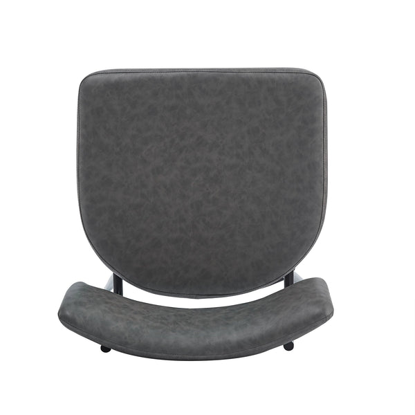 English Elm Christopher Knight Home® - 26''Retro Curved Back Swivel Counter Stools Set of 2 with Bowknot Footrest Smooth PU Leather Comfort Grey N780P199991G