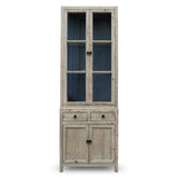 Lilys 4 Door Glass Display Cabinet Weathered Natural Pine 30X20X89H Set Of 2 Pre Order Only 9058-S