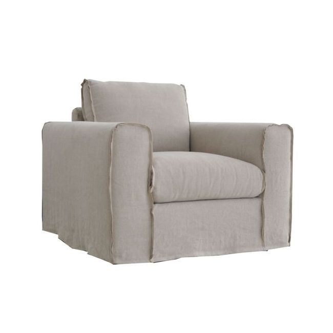 Lilys Peninsula Slipcovered Swivel Sofa Chair  Wash Linen Beige(Dx165-2) 9059S-LBN