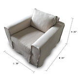 Lilys Peninsula Slipcovered Swivel Sofa Chair  Wash Linen Beige(Dx165-2) 9059S-LBN