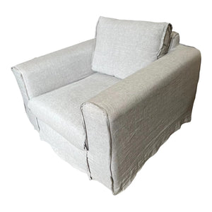 Lilys Peninsula Slipcovered Swivel Sofa Chair Wash Linen Gray (Dx130-11) 9059S-LG