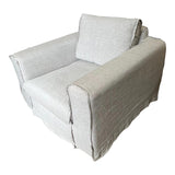 Peninsula Slipcovered Swivel Sofa Chair Wash Linen Gray (Dx130-11)