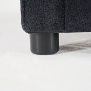 English Elm (old: W3163p269700) Convertible Chenille Sleeper Loveseat with Queen Pullout and Rolling Casters Black W3163S00100