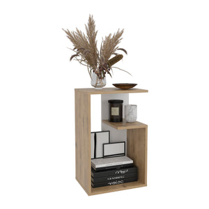 English Elm Everet 25" 3-Tier Shelf Side Table — Compact Multicolor End Table with Sturdy Particle Board Storage B070P363822
