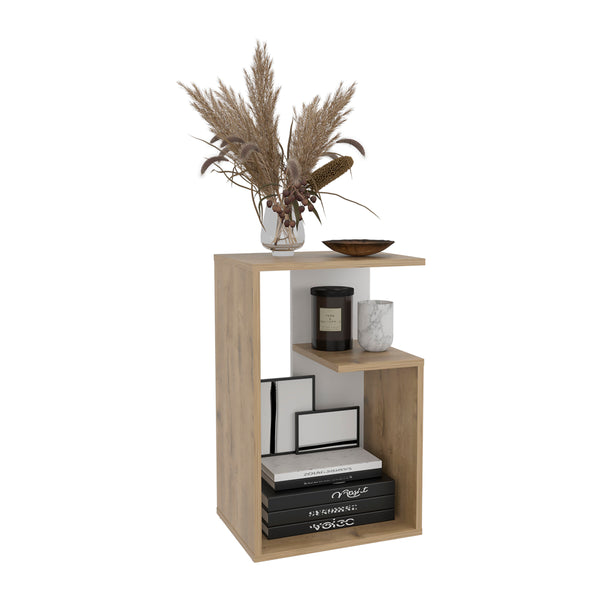English Elm Everet 25" 3-Tier Shelf Side Table — Compact Multicolor End Table with Sturdy Particle Board Storage B070P363822