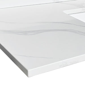 English Elm 43-inch Carrara Quartz Vanity Top Undermount Sink Backsplash Stain Resistant Bath W2699P459407