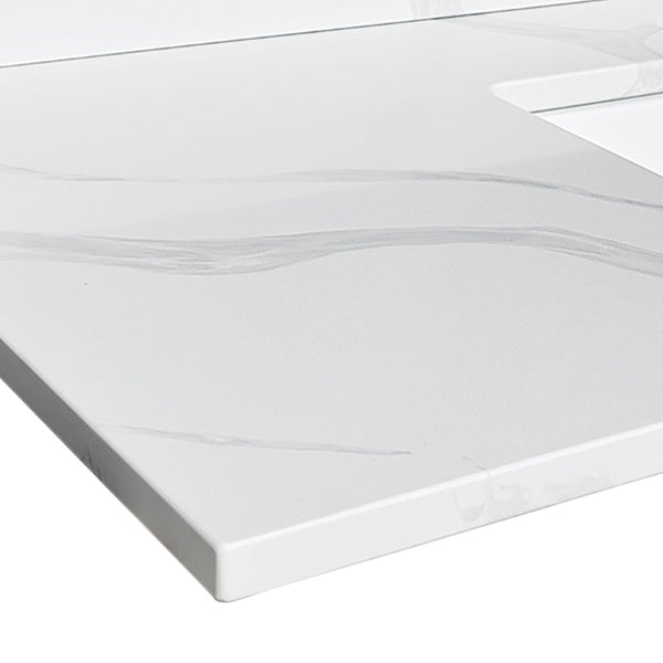 English Elm 43-inch Carrara Quartz Vanity Top Undermount Sink Backsplash Stain Resistant Bath W2699P459407