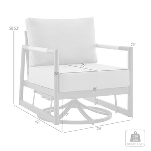 English Elm Crown Outdoor Swivel Glider Lounge Chair Teak Accents Rust Proof Aluminum Frame B2736P464898