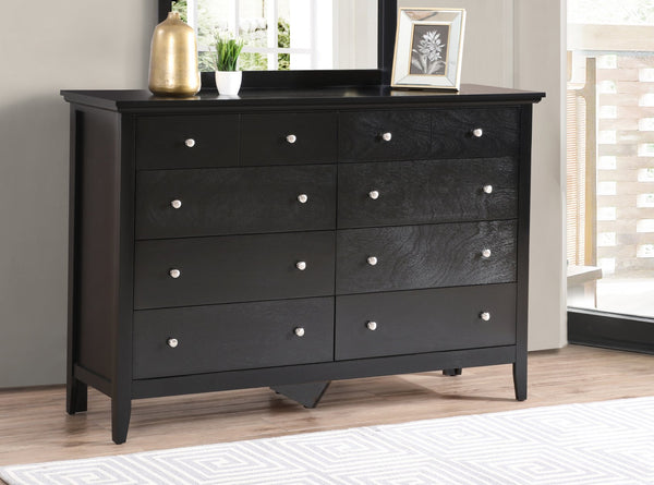 English Elm Hammond Elegant Silver Champagne Dresser with Dovetail Drawers, Soft-Close Hardware, Durable Veneer Finish Black 41 L x 63 W x 21 H B078108321