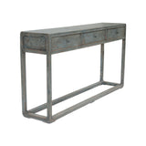 Lilys Reclaimed Wood Peking Console Table With 3 Drawers Weathered Soft Aqua (Pre-Order Only) 90620060