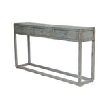 Lilys Reclaimed Wood Peking Console Table With 3 Drawers Weathered Soft Aqua (Pre-Order Only) 90620060