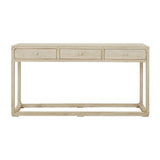 Reclaimed Peking Console Table With 3 Drawers Weathered White Wash