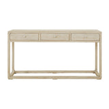 Lilys Reclaimed Peking Console Table With 3 Drawers Weathered White Wash 90620110