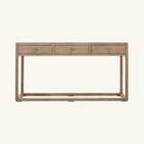 Lilys Reclaimed Peking Console Table With 3 Drawers Weathered White Wash 90620110