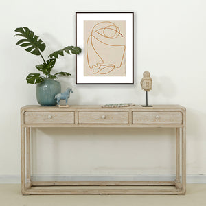 Lilys Reclaimed Peking Console Table With 3 Drawers Weathered White Wash 90620110