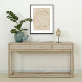 Lilys Reclaimed Peking Console Table With 3 Drawers Weathered White Wash 90620110