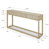 Lilys Reclaimed Peking Console Table With 3 Drawers Weathered White Wash 90620110