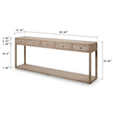 Lilys Peking Ming Console Table With 5 Drawers Weathered White Wash 84X15.5X34H 9062-L