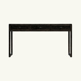 Lilys Reclaimed Peking Console Table With 3 Drawers Antique Black Wash 9062-BL