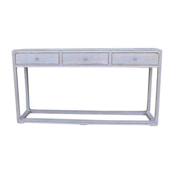 Lilys Reclaimed Peking Console Table With 3 Drawers Antique Gray Wash Pre-Order Only 9062-GY