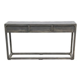 Reclaimed Peking Console Table With 3 Drawers Antique Gray Wash Pre-Order Only