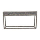 Lilys Reclaimed Peking Console Table With 3 Drawers Antique Gray Wash Pre-Order Only 9062-GY