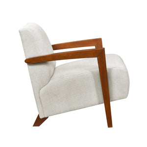 English Elm Ultra-Modern Mid-Century Chenille Armchair with Chestnut Solid Wood Frame, Dacron Foam Comfort, Stylish Seating for Living Room Beige 30.25 L x 28.75 W x 17.25 H B011P308548