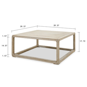 Lilys Reclaimed Peking Square Coffee Table Weathered White Wash 90630110