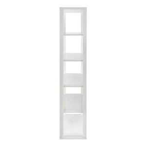 EuroStyle Tresero Six Shelf Lacquered MDF Bookcase High Gloss Open Display for Modern Spaces 90636WHT-KIT