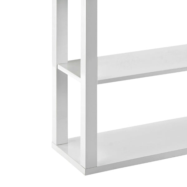 EuroStyle Tresero Six Shelf Lacquered MDF Bookcase High Gloss Open Display for Modern Spaces 90636WHT-KIT