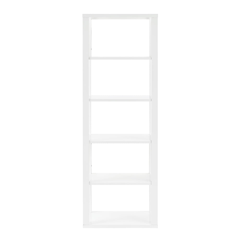 EuroStyle Tresero  Shelving Unit in High Gloss White