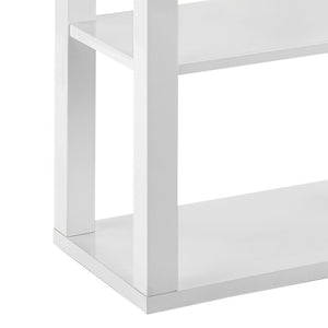 EuroStyle Tresero Six Shelf Tall Narrow Bookcase Lacquered Gloss White for Home Office 90639WHT-KIT