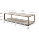 Lilys Peking Ming Coffee Table With Base White Wash 68X28X17.7H 9064-L