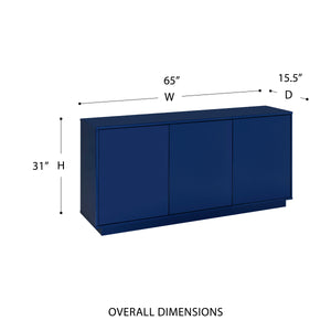 Tresero 65" Sideboard: Sleek Modern Design with Push-Open Doors and Adjustable Shelves for Storage
