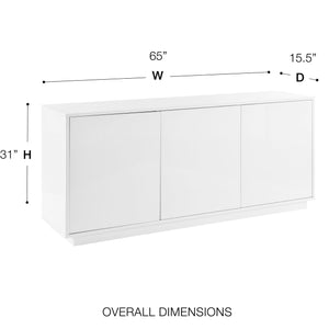 Tresero 65" Sideboard: Sleek Modern Design with Push-Open Doors and Adjustable Shelves for Storage