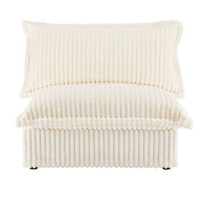English Elm Koala Armless Chenille Sofa Deep Seat Wraparound Pillows for Modern Living Rooms W3041P240122