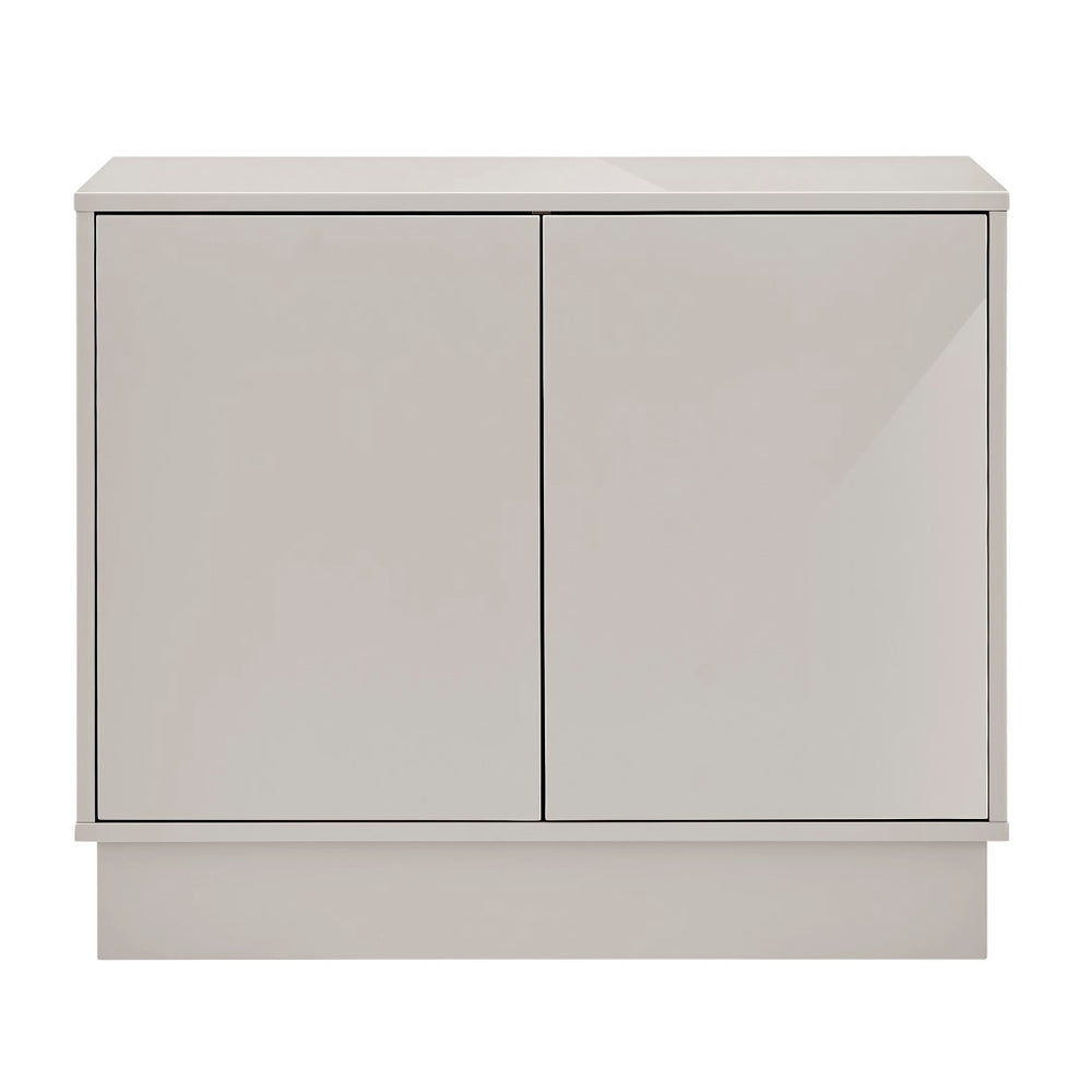 EuroStyle Tresero Cabinet in High Gloss Warm Gray